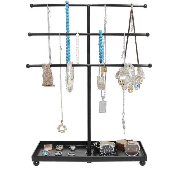Black Metal 3 Tier Jewelry Organizer - Picture 3 of 8